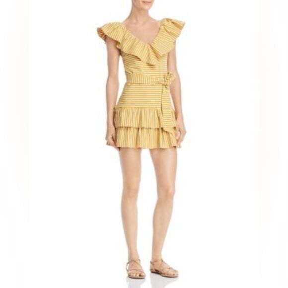 Saylor Tamanna Striped Ruffle Mini Dress XS - Picture 1 of 9